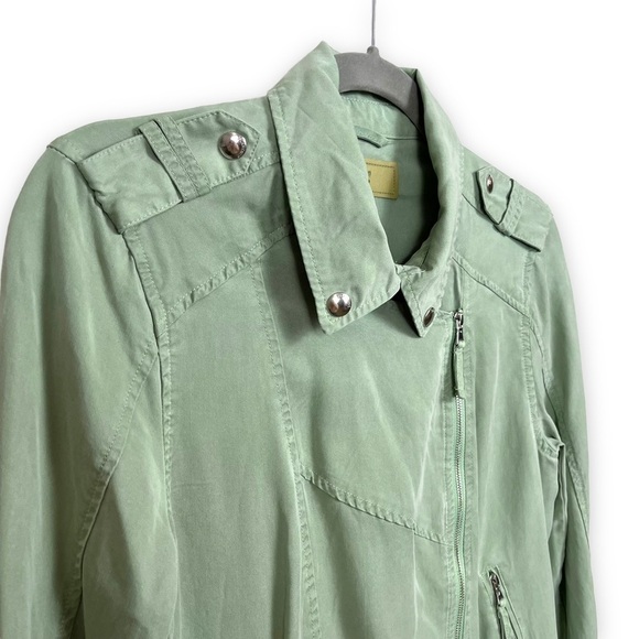 BLANK NYC Jacket Womens Small Green Sage Moto Military Contemporary - Picture 7 of 15